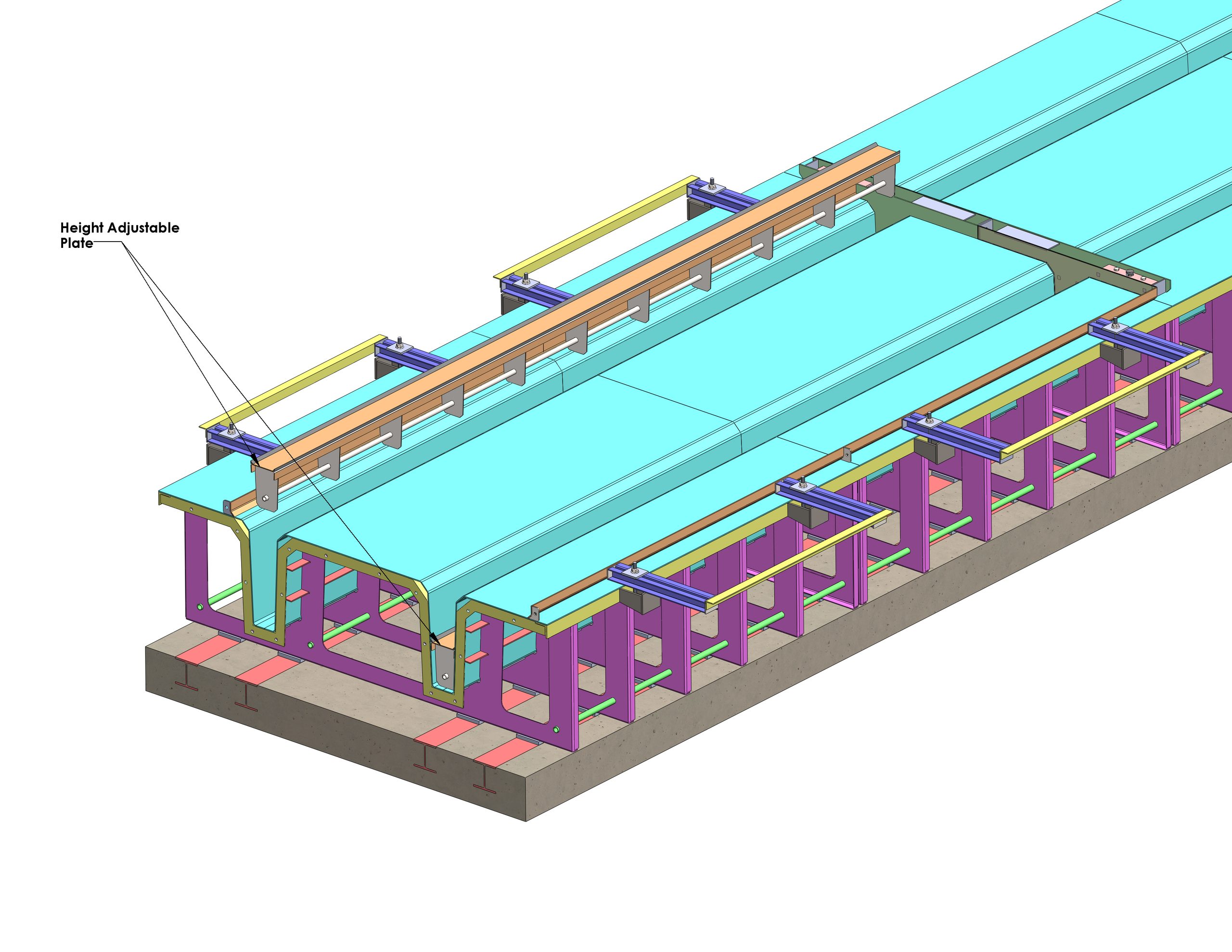 Precision steel mold ready for precast casting